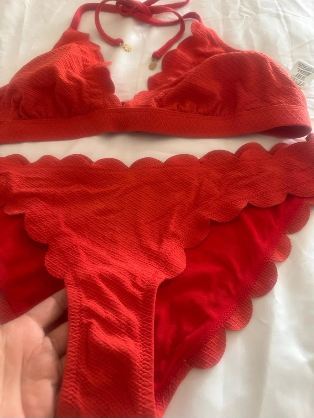 Jessica Simpson Red Scallop Bikini Set - Women Intimates & Sleepwear
